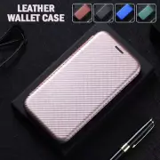 For Google Pixel 8A 7 6 Pro 6A 5A 5 Case Carbon Fibre Leather Wallet Flip Cover