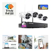 Wireless Security Camera System, 1080P 8 Channel Home Surveillance DVR Kits w...