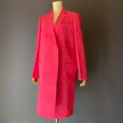 Rare color Celine Phoebe period Crombie coat all over pattern pink 40 NEW