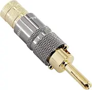 Heavy Duty Locking Banana Plugs 9 AWG Gold Plated Connector White Home Theatre