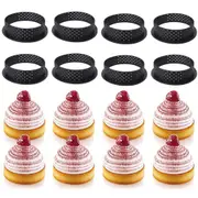 8Pcs DIY Round Perforated Cake Mold Cutter Mousse Circle Ring Tart Mold
