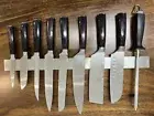 10PC Wood Japanese Kitchen Knives Damascus Pattern Chef Knife Set+Sharpen+Holder