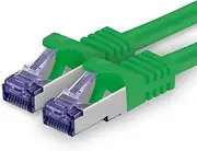 1aTTack.de Cat.7 Network Cable 1 m - Green - 1 Piece - Cat7 Patch Cable (SFTP/PIMF/LSZH) Raw Cable 10 Gb/s with Rj 45 Connector Cat.6a - 1 x 1 m Green
