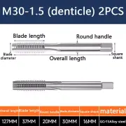 A pair M30-1.5 Hand tap set tap machine suitable for die steel aluminum