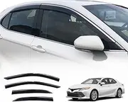 OAD4X4 Weathershields Compatible with Toyota Camry 2017-2024, Stainless Edge Weather Shields Window Visors Wind Deflectors Sun Rain Guard 4PCS Set