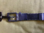 NEW Cuater By Travis Mathew Infinity Pool Stretch Golf Belt Gray BLUE STRIPE 30