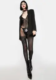 Sassy Circus Striped Bodystocking
