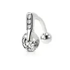 Round Gem Drop Top Down Belly Navel Ring Surgical Steel 14g (1.6mm) B/1/4/603