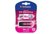 Verbatim 16GB V3 USB3.0 Pink Store inchn inchGo V3 Rectractable USB Storage Drive Memory Stick