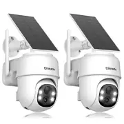 Cinnado 360° PTZ WIFI Solar Battery Powered Security Camera Outdoor Wireless 2K