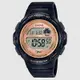 CASIO 運動有感跑步記憶功能LED照明休閒錶-黑X玫瑰金框(LWS-1200H-1AV)/40.5mm