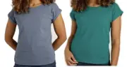 Ex Weird Fish Women's Anita Top New Organic Cotton T-shirt Jersey Tee Size 8-20