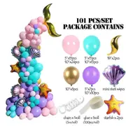 101PCS Mermaid Tail Balloon Garland Arch Set Party Supplies Sea World Theme Kids Girls Birthday Baby Shower Party Decoration
