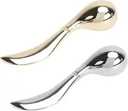 Mikinona Set of 2 Face Cream Spoons Makeup Spoons Skincare Tools Zinc Alloy Facial Spatulas Random Color