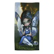 Blue Willow Fairy Porcelain Winged Fairy Beach Towels Medium Large Extra Large