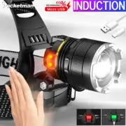 Headlamp Sensor Headlight USB Rechargeable Head Lamp Work Lighting