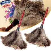 Anti Static Ostrich-Feather Duster Wooden Duster Dust Cleaning Handle Brush UL