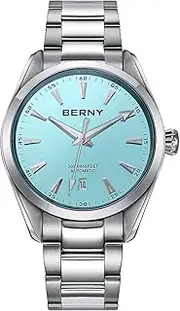 [BERNY] Automatic Watch for Men NH35 Movement Mechanical Watches with Screw-in Crown 20ATM Waterproof Sapphire Glass Stainless Steel Wristwatch Super Luminou