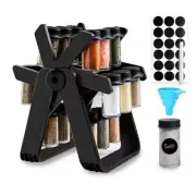 SPICE JAR WITH RACK ROTATING SPICE RACK ORGANIZER WITH 18 JARS