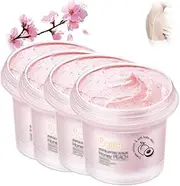 Peach Brightening Exfoliating Body Scrub, Peach Smoothing Tight Body Scrub, Exfoliating Body Scrub, Deep Exfoliates Scrub, Organic Body Scrub For Body, Face, Hand, Foot (4PCS)