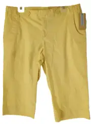 Dockers Women's Pants 16 Canary Yellow Mid Rise Curvy Capri Calf Length 36x18