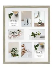[Profile Australia] Australia Made Timber Collage Photo Frame 16x20"/4x6"(8) in Stone Ash