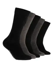 [Mitch Dowd] Plain Cotton Crew Socks 5 Pack in Black