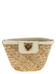 [Pinko] Pinko-Love Summer Bucket Borse A Tracolla Bianco-Donna OS