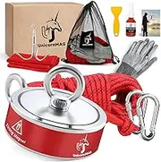 UnicornMAG Magnet Fishing Kit | 2200LBS Double Sided Strong Magnet | 65 Ft Rope | Strong Magnets for Treasure Hunting & Underwater Cleaning | Ideal for Magnet Fishing Hobbyists