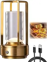 Lumisom Crystal Lamp,3 Colors Rechargeable Cordless Led Lights for Crystal Lantern Lamp,Lumisom Crystal Lantern Lamp,Restaurant/Bedroom/Bar/Cafe/Camping Lights (Gold)