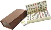 BRIGHTFUFU Lightweight Mahjong Set for Travel with Racks Ideal for Families and Parties