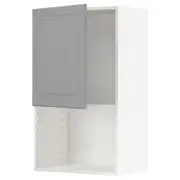 METOD wall cabinet for microwave oven, white/Bodbyn grey, 60x37x100 cm