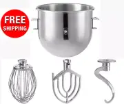 20 QT Mixer Accessories Hobart A200 Mixing Bowl Dough Hook Wire Whip Flat Beater