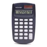 Sentry CA338 Dual-Power Pocket Handheld Calculator Solar Battery 8 Digit Display