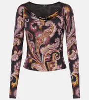 [Etro] Etro Paisley jersey top AU 12 multicoloured