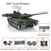 Heng Long 1/16 7.0 Leopard2A6 RC Tank 3889 W/ Barrel Recoil Metal Wheels Smoke