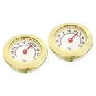 2Pcs 1.1” Mini Indoor Outdoor Thermometer Temperature Monitor Meter Gauge Gold