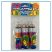 90 X MINI COLOURING PENCILS IN POLKA DOT DESIGN TUBE CASE BAG FILLER CRAFT D