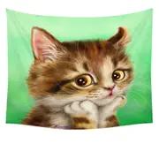 Cute Cat Art Designs Patient Kitten Tapestry