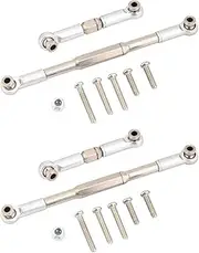 KANGYEBAIHUODIAN 4X RC Steering Rod CNC Machining Aluminum Alloy Steering Linkage Rod Set Fit for WPL 1608T,Grey