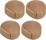 Adhesive Door Stopper - Wooden Door Stopper For Flooring And Parquet - Adhesive Door Stopper - Discreet And Elegant Doorstop - Set Of 4 (beech)