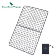 Titanium Mini Size Durable Charcoal BBQ Grill Plate For Beach Roasting Camping