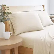 Road Trip America Jersey Sheets King Set - Cotton (4 Pieces) All Seasonal Deep Pockets Soft Cozy Knit Stretchy Bed Sheets - Hotel and Residential Quality (Oatmeal, King)