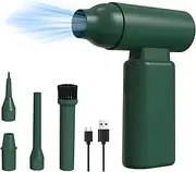 Oimzzr 2 in 1 Compressed Air er and Inflator 3 Gear Adjustable 67000RPM Electric Air er with Brus Rechargeable Cordl Air Blower with Needle for PC Keyboard Cleaning Swim Ring Inflation DarkGreen