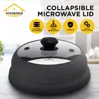 Microwave Vented Plate Cover Glass Silicone Splatter Guard Lid Collapsible Safe