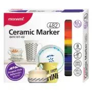 Monami Ceramic Marker 482 Bullet Thin Tip 0.7mm - 8 Colors Set