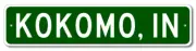 Kokomo, Indiana Metal Wall Decor City Limit Sign - Aluminum