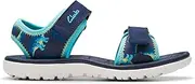 [Clarks] Boy's Surfing Tide K Flat Sandal, Navy, 12 UK