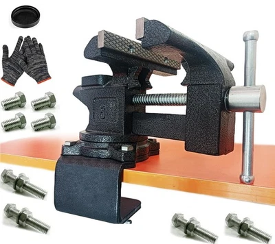 2-In-1 Bench Vise Heavy Duty for Workbench, 6.0" black, Upgraded Multi-Purpos...