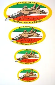Vintage Genuine Lot of Grumman F-14 Tomcat Iranian Air Force Sticker / Decal